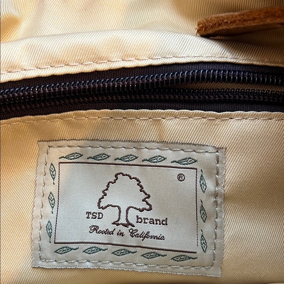 Blue and Tan Roll-Top Backpack with Vintage Style NWOT - Picture 6 of 6